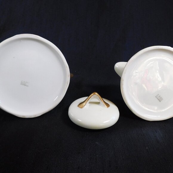 Z S & Co Blue Floral Sugar Bowl and Creamer # 23140 - Picture 4 of 5